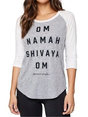 Spiritual Gangster OM NAMAH SHIVAYA OM Raglan Tee - Size Small